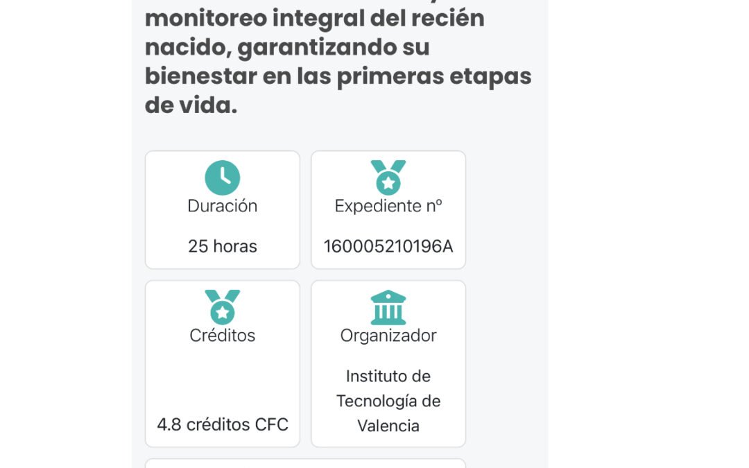 Curso PROCEDIMIENTOS DE ENFERMERÍA EN NEONATOLOGÍA